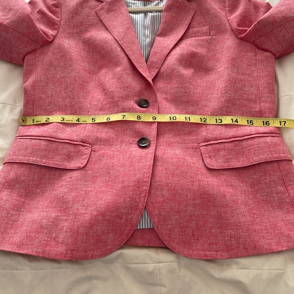 J.Crew Pink Linen Cotton Blazer Tailored Classic Fit Size 6 - Picture 16 of 16